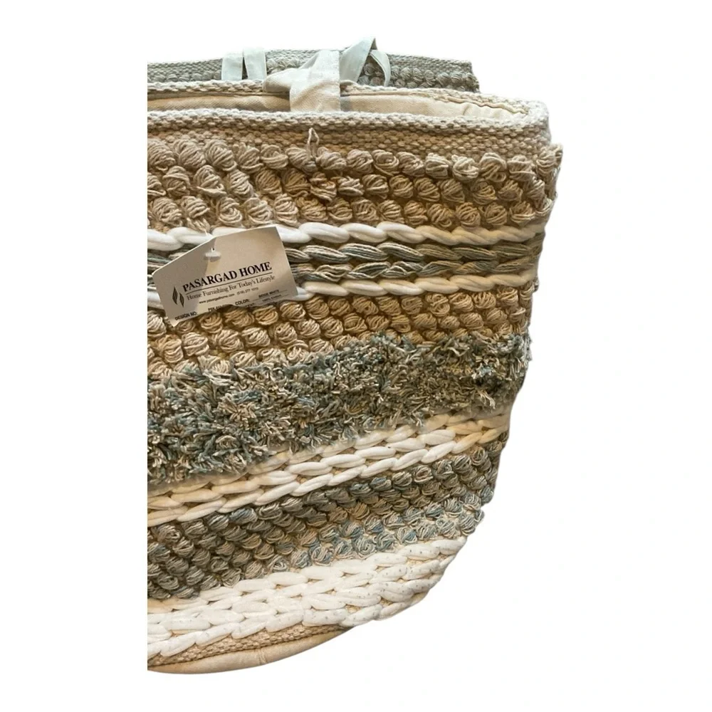 Pasargad Home Grandcanyon Cotton Braided Basket, Beige